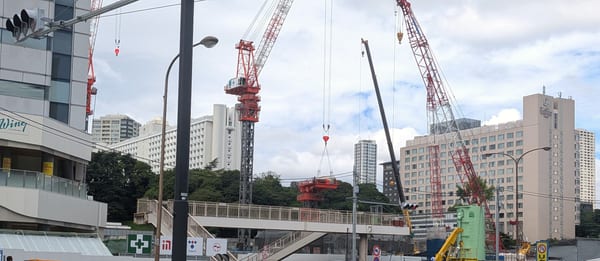 The Takanawa side, mid-rebuild